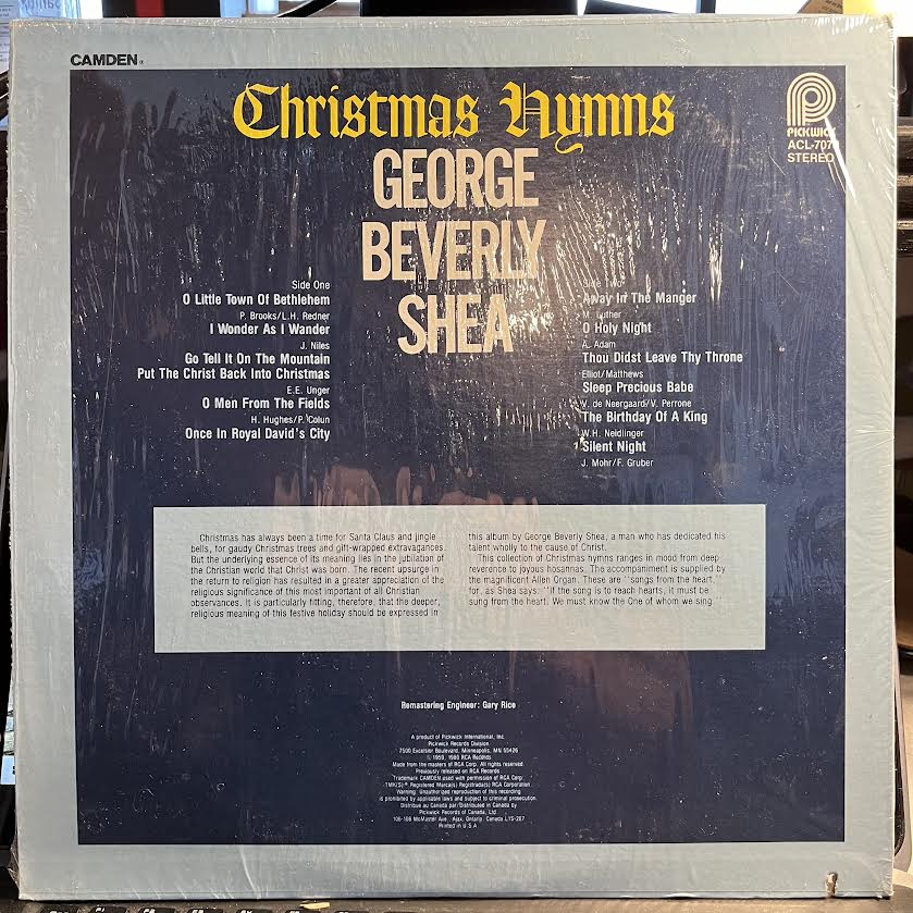 George Beverly Shea - Christmas Hymns *SHRINK* | Near Mint (NM) Near Mint (NM)-