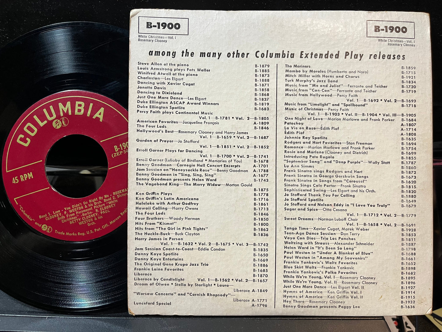 Rosemary Clooney - White Christmas (7" VINYL) | Very Good (VG) Excellent (EX)-