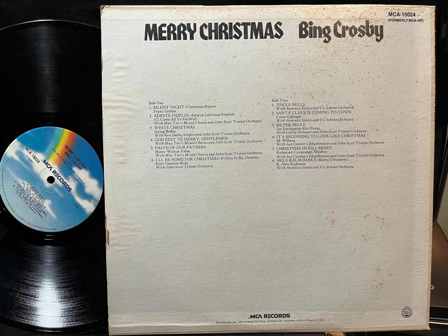 Bing Crosby - Merry Christmas (VINYL LP MCA MCA 15024 1980) | USED Very Good (VG) Very Good Plus Plus (VG++)-