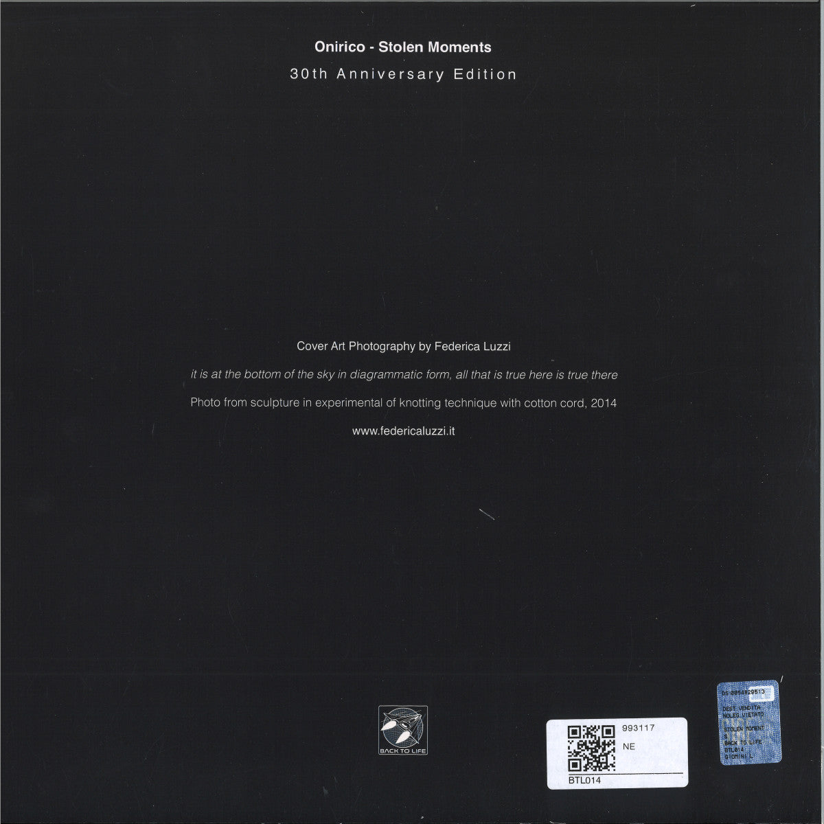 Onirico - Stolen Moments (30th Anniversary Edition) (VINYL 12" Back To Life BTL014) | NEW Mint (M) Mint (M)-