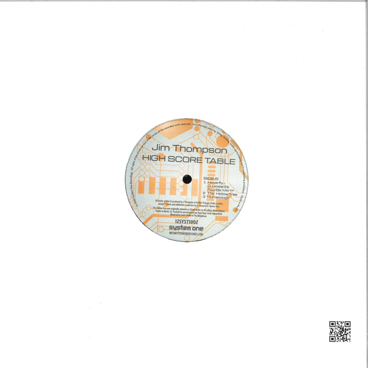 Jim Thompson - High Score Table (VINYL 12" System One Records 12SYST1002) | NEW-