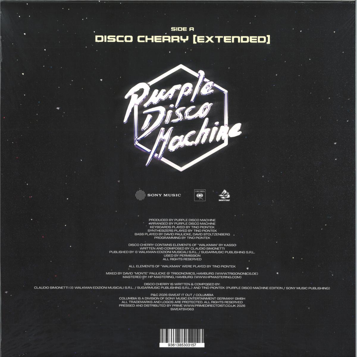 Purple Disco Machine - Disco Cherry (PURPLE CHERRY VINYL 12" SWEAT IT OUT SWEATSV063) | NEW Mint (M) Mint (M)-