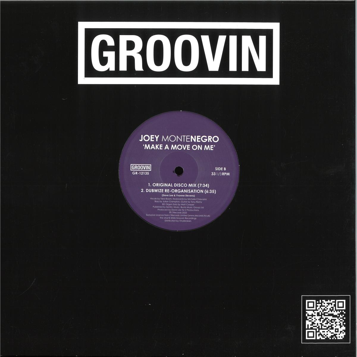 Joey Montenegro - Make A Move On Me (VINYL 12" Groovin Recordings GR-12135) | NEW Mint (M) Mint (M)-