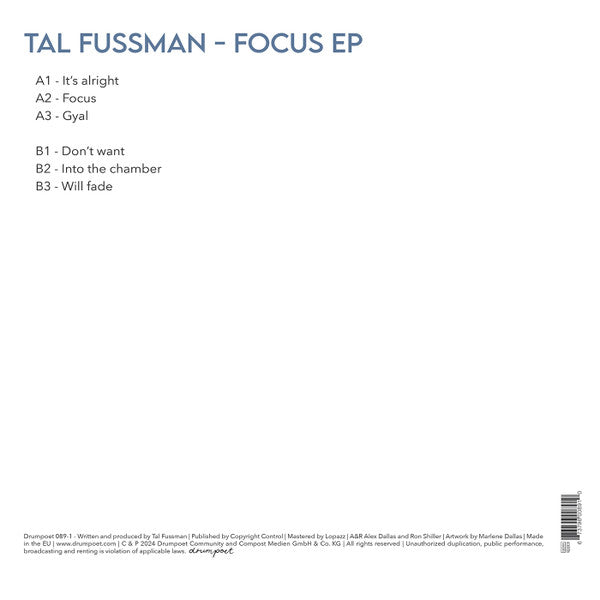 Tal Fussman - Focus EP (VINYL) | Mint (M) Mint (M)-