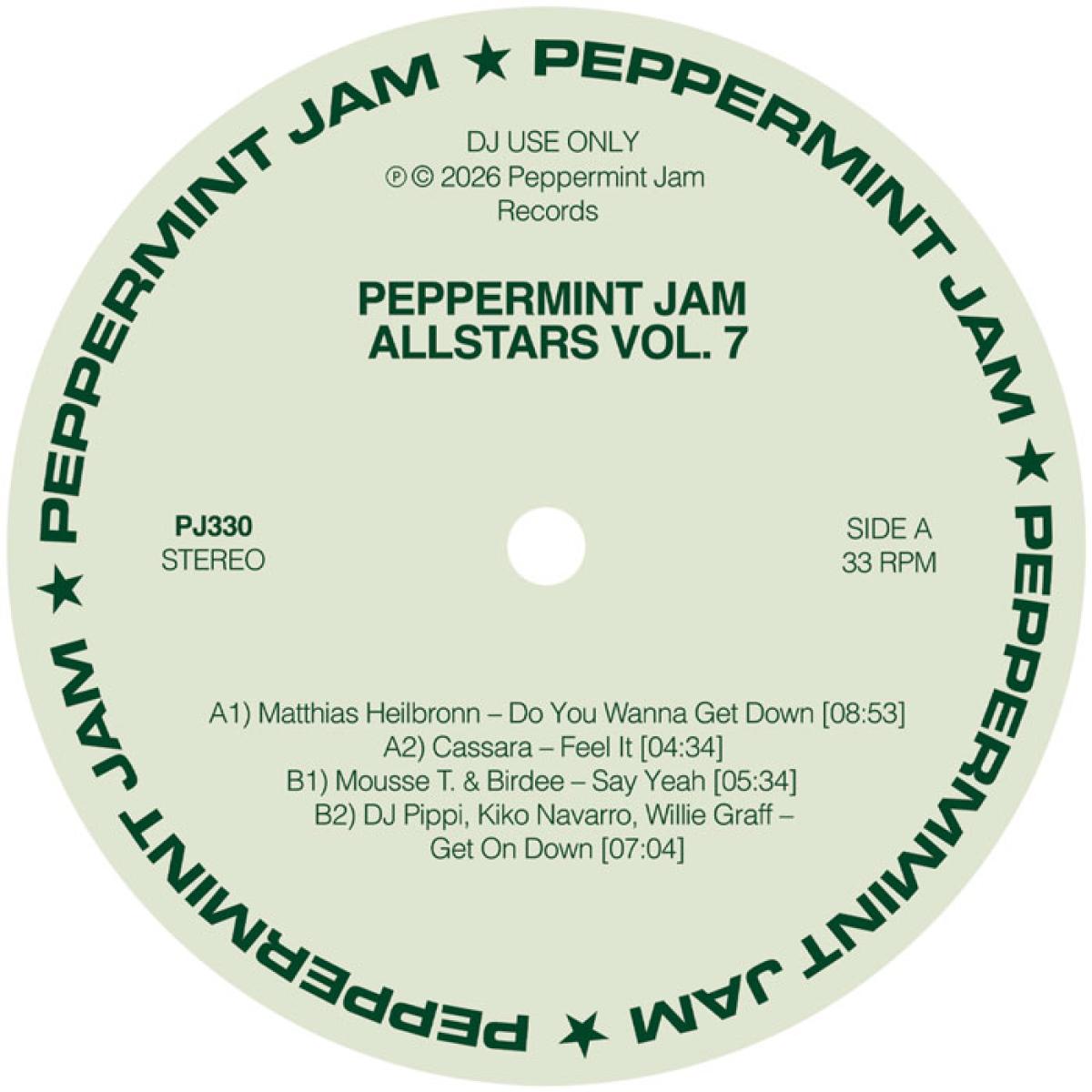 Various - (PRESALE 08/14/26) Peppermint Jam Allstars Vol 7 (VINYL 12" Peppermint Jam PJ330 2026) | NEW-