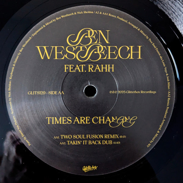 Ben Westbeech - Times Are Changing (Two Soul Fusion Remixes)(VINYL) | Mint (M) Mint (M)-