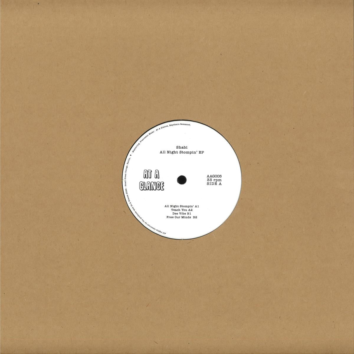 Shabi - (PRESALE 08/13/26) All Night Stompin' (VINYL 12" At A Glance AAG005 2026) | NEW-