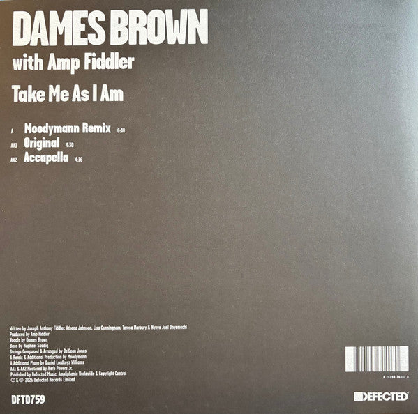 Dames Brown & Amp Fiddler - Take Me As I Am (Moodymann Remix) | Mint (M) Mint (M)-