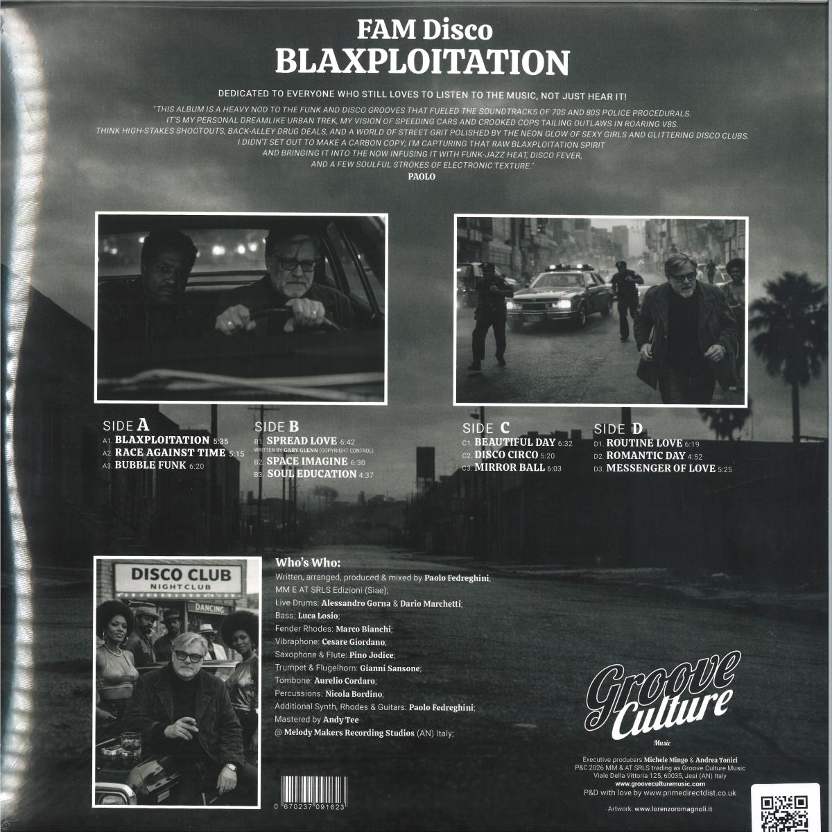 FAM Disco - (PRESALE 08/13/26) Blaxploitation (VINYL 2xLP GROOVE CULTURE GCV040) | NEW Mint (M) Mint (M)-