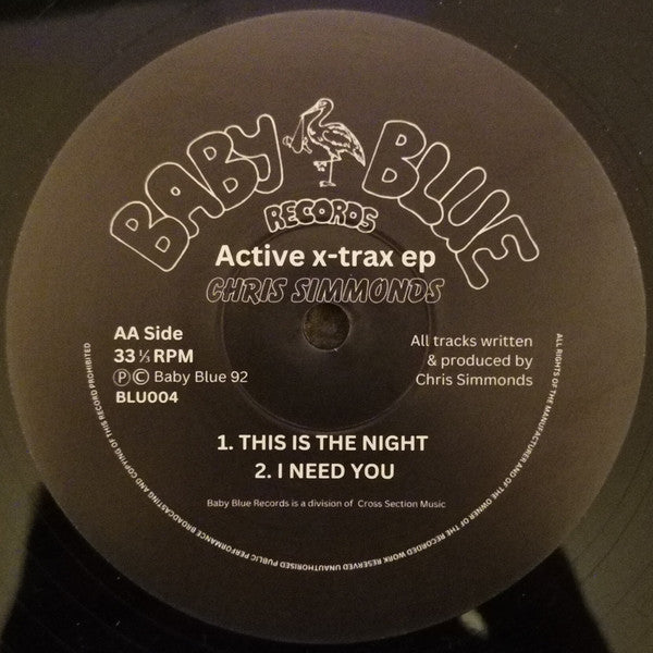 Chris Simmonds - Active-X-Trax EP (12" VINYL) | Mint (M) Generic-