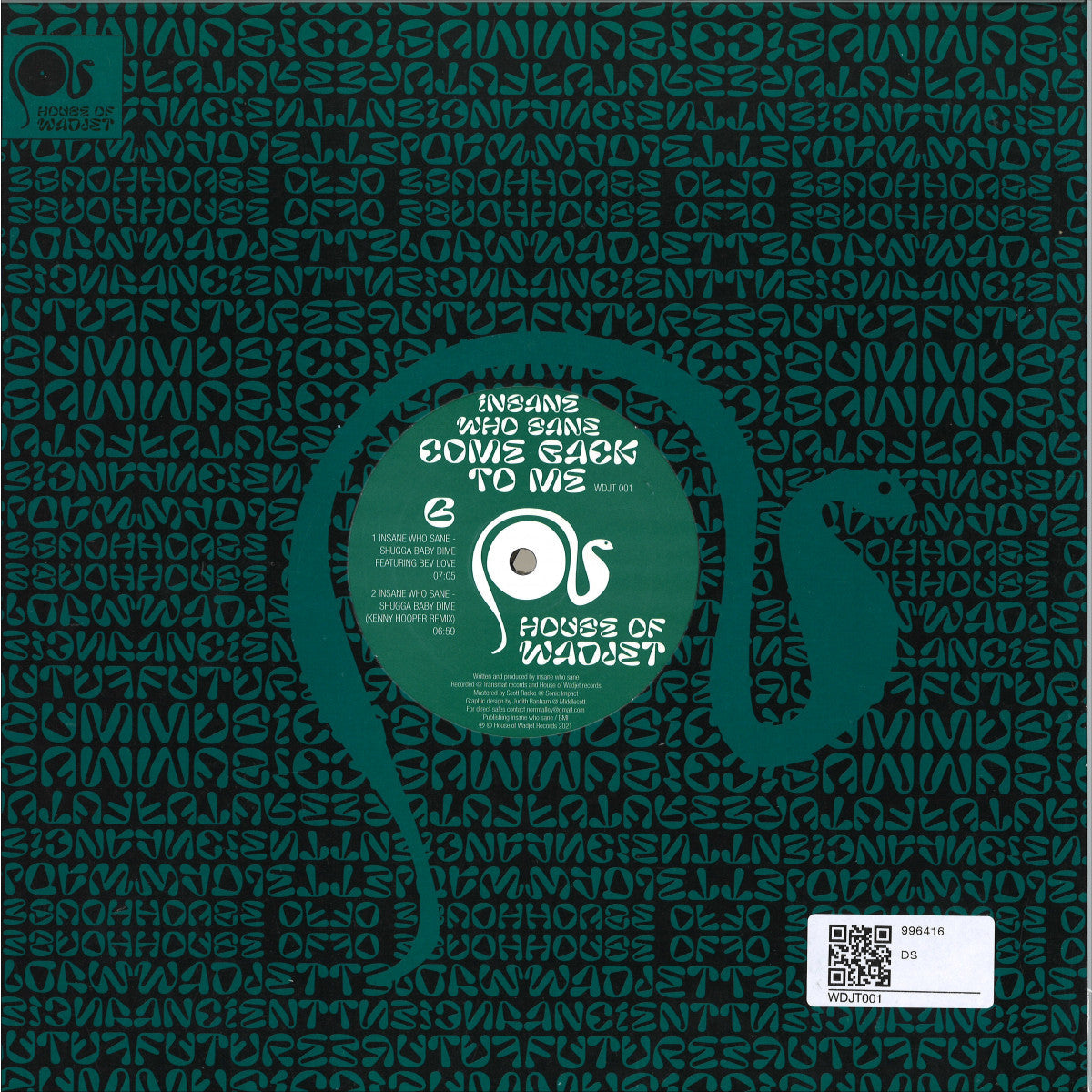 Insane Who Sane - (PRESALE TBD) Come Back To Me (VINYL 12" House Of Wadjet WDJT001 2026) | NEW-