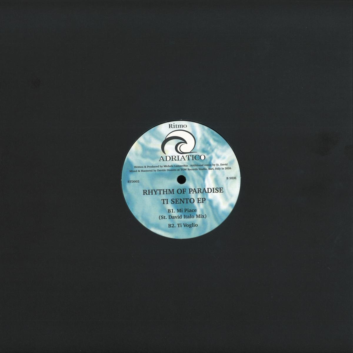 Rhythm Of Paradise - Ti Sento (VINYL 12" Ritmo Adriatico RTD002 2026) | NEW-