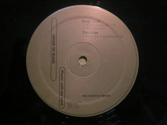 House Of Glass - Playin' With My Mind | Near Mint (NM) Very Good Plus (VG+)-