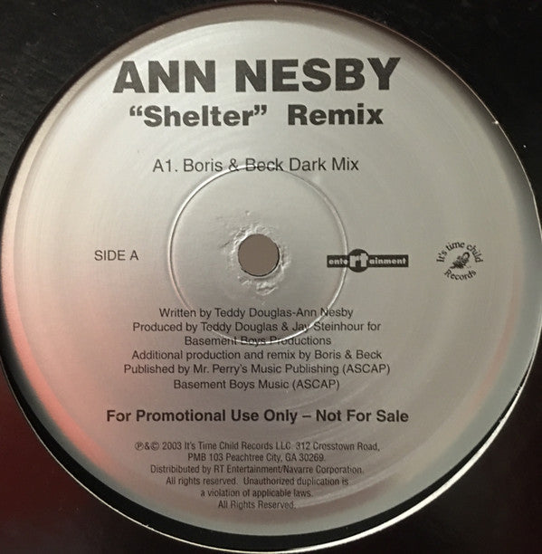 Ann Nesby - Shelter (Boris & Beck Remixes) *WHITE LABEL* | Near Mint (NM) Generic-