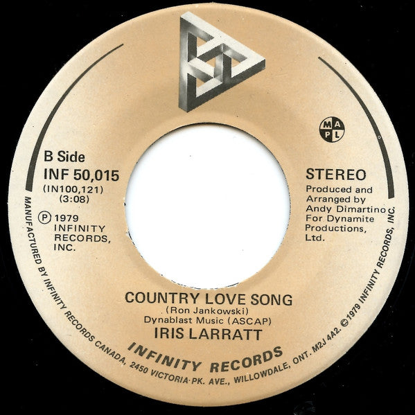 Iris Larratt - You Can't Make Love To A Memory / Country Love Song | Near Mint (NM) Near Mint (NM)-