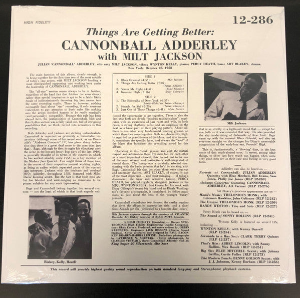 Cannonball Adderley - Things Are Getting Better (VINYL LP 180G 1000 ONLY Rat Pack BLP 12-286) | NEW-