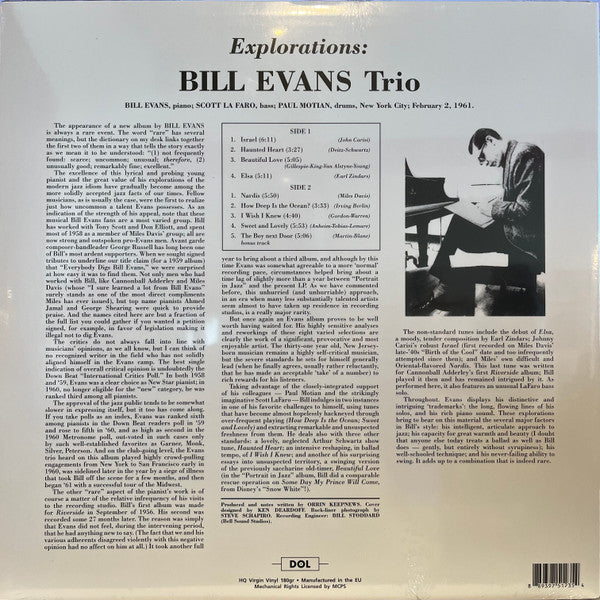 The Bill Evans Trio - Explorations | Mint (M) Mint (M)-