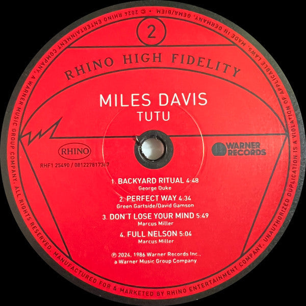Miles Davis - Tutu (B&M EXCLUSIVE: SPECIAL INSERT) | Mint (M) Mint (M)-