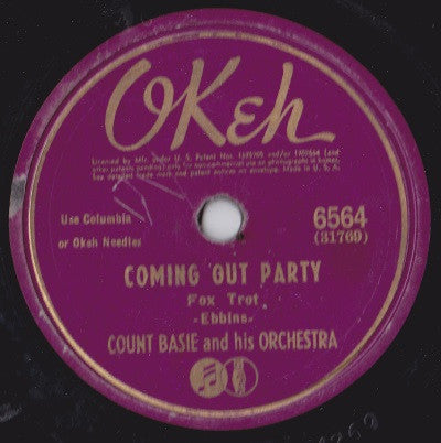 Count Basie Orchestra - Harvard Blues / Coming Out Party (10" 78RPM RECORD) | Excellent+ (EX+) Generic-