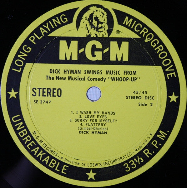 Dick Hyman - Swings Music From Whoop-Up (VINYL) | Excellent+ (EX+) Excellent+ (EX+)-