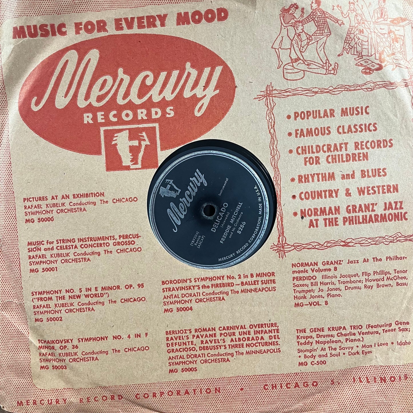 Freddie Mitchell Orchestra - Perfidia / Delicado (10" 78RPM RECORD) | Excellent (EX) Excellent (EX)-