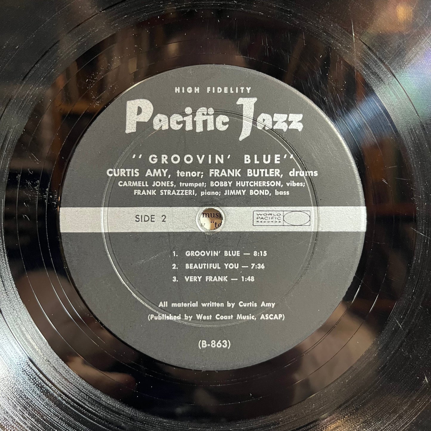 Curtis Amy - Groovin' Blue (VINYL) | Good Plus (G+)-