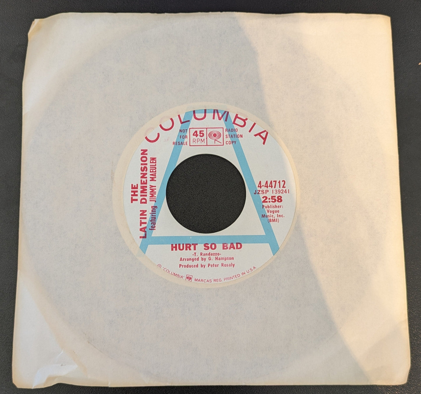 The Latin Dimension - Hurt So Bad / Don't Touch Me (7" VINYL) | Near Mint- (NM-) Generic-