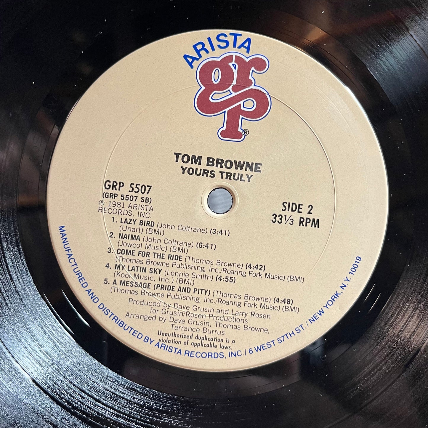 Tom Browne - Yours Truly (LP) | Excellent (EX)-