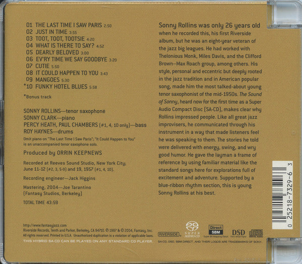 Sonny Rollins - The Sound Of Sonny (SACD) | Near Mint (NM) Near Mint (NM)-