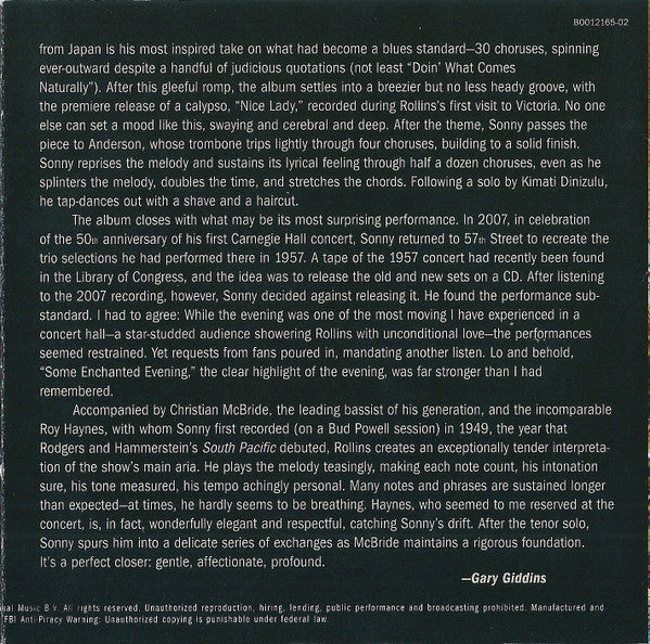 Sonny Rollins - Road Shows, Vol. 1 (CD) | Near Mint (NM) Near Mint (NM)-