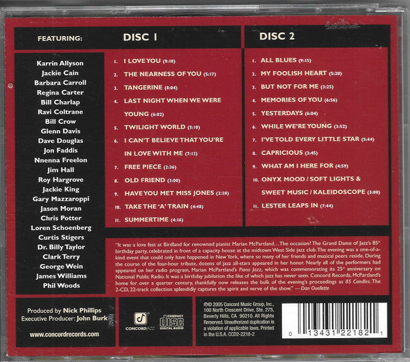 Marian McPartland - 85 Candles - Live In New York (2xCD) | Near Mint (NM) Near Mint (NM)-
