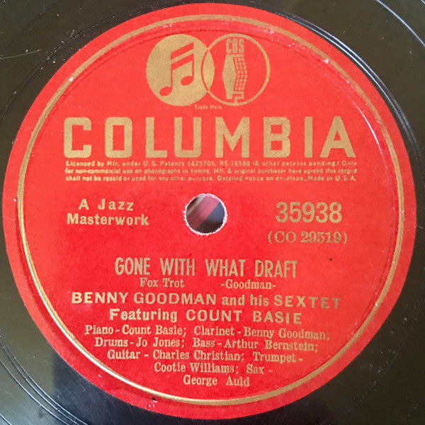 Benny Goodman Sextet - On The Alamo / Gone With What Draft (10" 78RPM RECORD) | Very Good Plus (VG+) Generic-