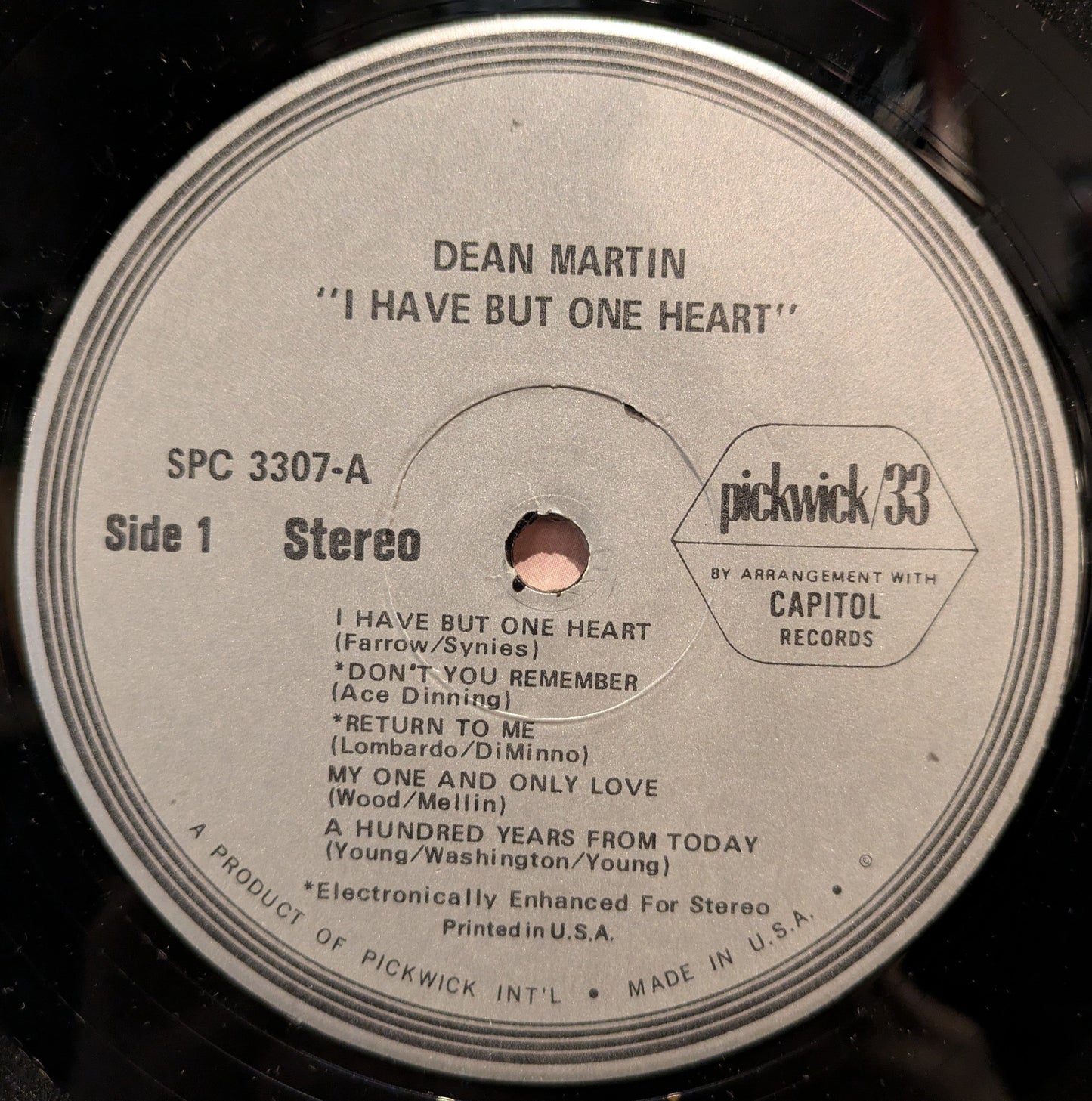 Dean Martin - I Have But One Heart | Very Good Plus (VG+) Excellent (EX)-