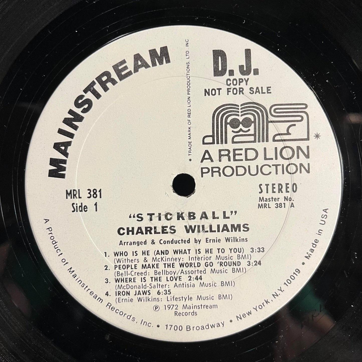Charles Williams (15) - Stickball *PROMO* | Very Good (VG) Very Good Plus (VG+)-
