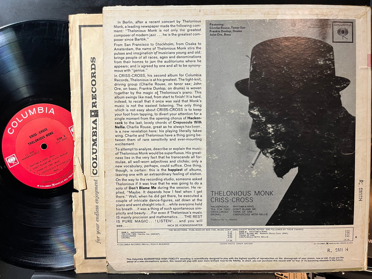 Thelonious Monk - Criss-Cross (VINYL) | Very Good (VG) Very Good Plus (VG+)-