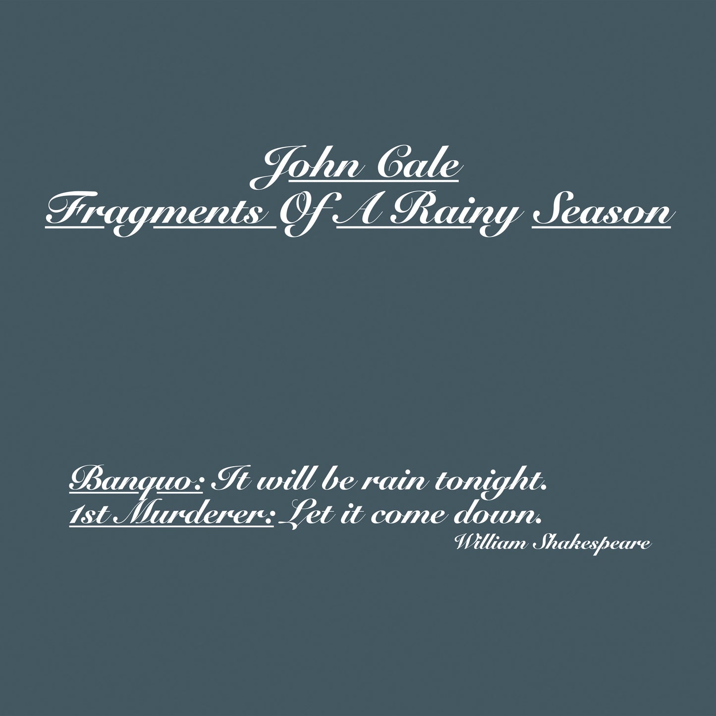 John Cale - Fragments Of A Rainy Season | Mint (M) Mint (M)-