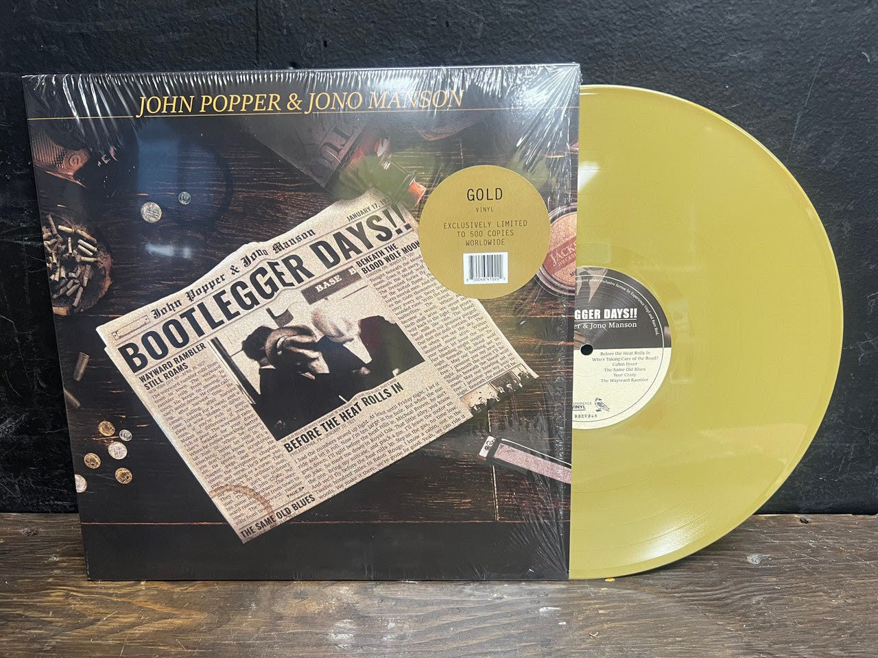 John Popper & Jono Manson - BOOTLEGGER DAYS!! (Gold LP) | Mint (M) Mint (M)-