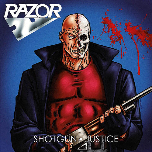 Razor - Shotgun Justice (BLUE SPLATTER VINYL) | Mint (M) Mint (M)-