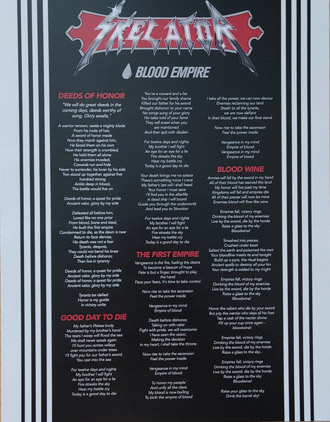 Skelator - Blood Empire (VINYL) | Near Mint+ (NM+) Near Mint (NM)-