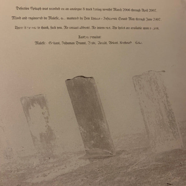 Xasthur - Defective Epitaph (2xVINYL) | Near Mint (NM) Mint (M)-