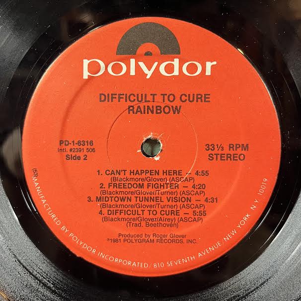 Rainbow - Difficult To Cure (VINYL) | Excellent (EX)-