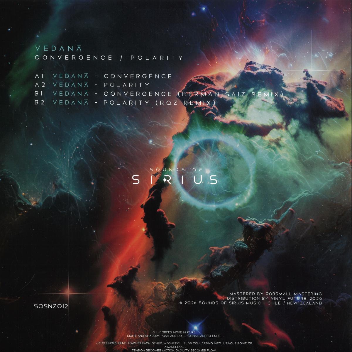 Vedanā - Convergence / Polarity (VINYL 12" Sounds of Sirius SOSNZ012) | NEW Mint (M) Mint (M)-
