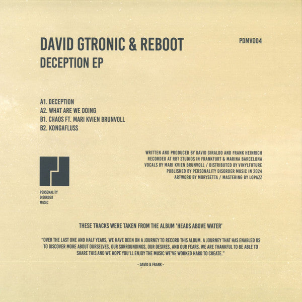 David Gtronic - Deception (VINYL) | Mint (M) Mint (M)-