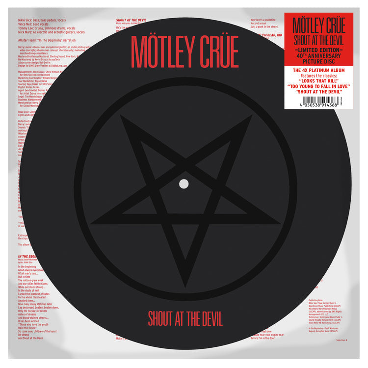 Mötley Crüe - Shout At The Devil (Ltd Picture Disc) | Mint (M) Mint (M)-