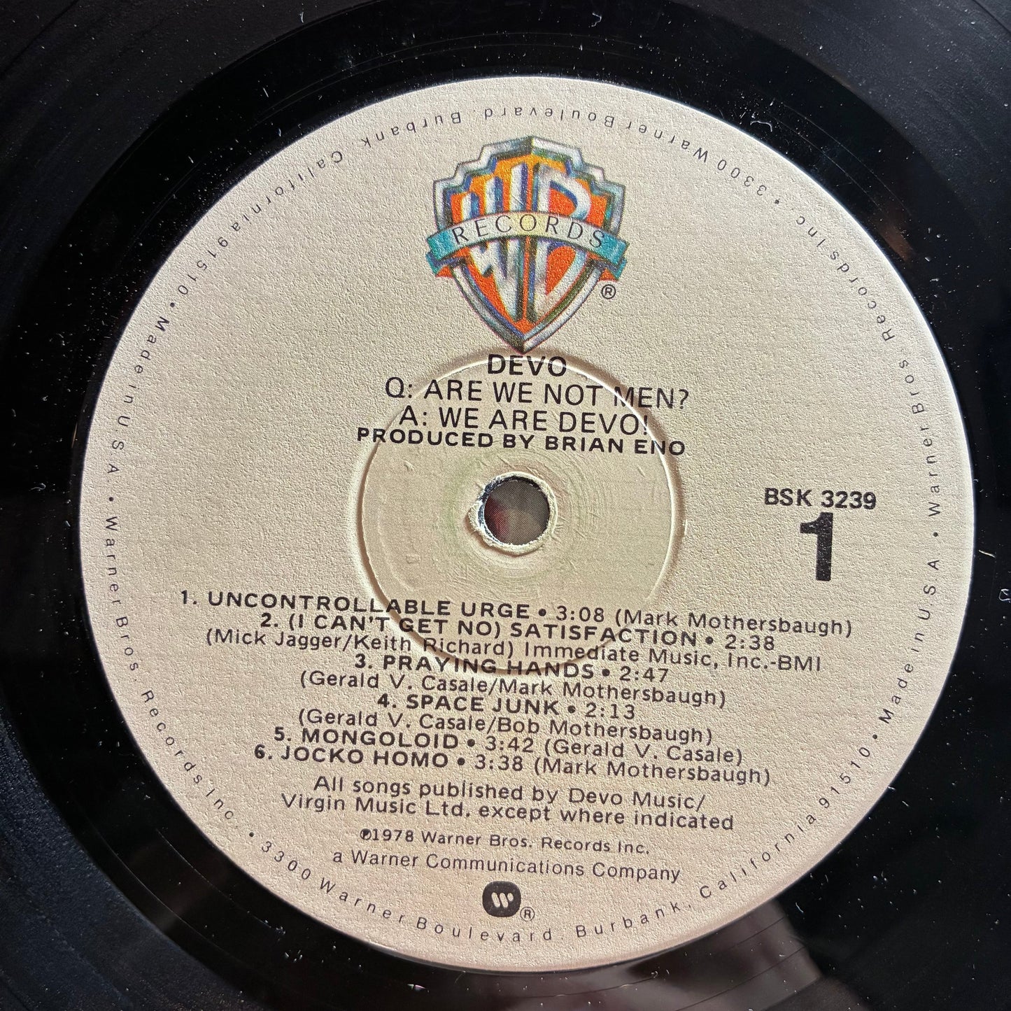 Devo - Q: Are We Not Men? A: We Are Devo! (VINYL) | Excellent (EX) Excellent (EX)-
