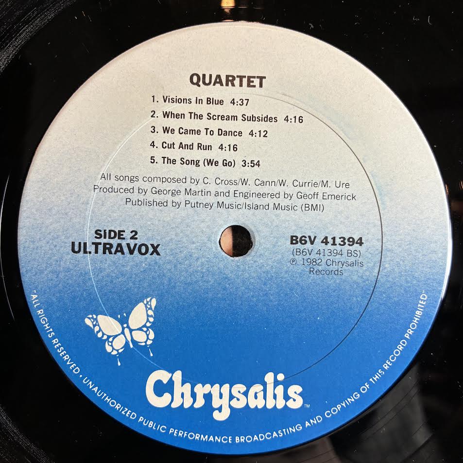 Ultravox - Quartet (VINYL) | Near Mint (NM or M-) Very Good Plus (VG+)-