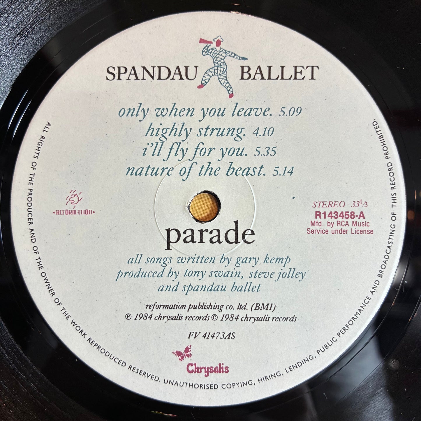 Spandau Ballet - Parade (VINYL) | Near Mint (NM or M-) Excellent+ (EX+)-