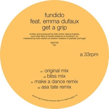 Fundido feat. Emma Dufaux - (PRESALE 6/5/26) Get A Grip (12" VINYL) | Mint (M) Mint (M)-