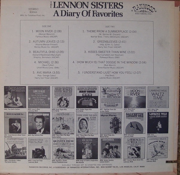 The Lennon Sisters - A Diary Of Favorites *SEALED* | Mint (M) Mint (M)-