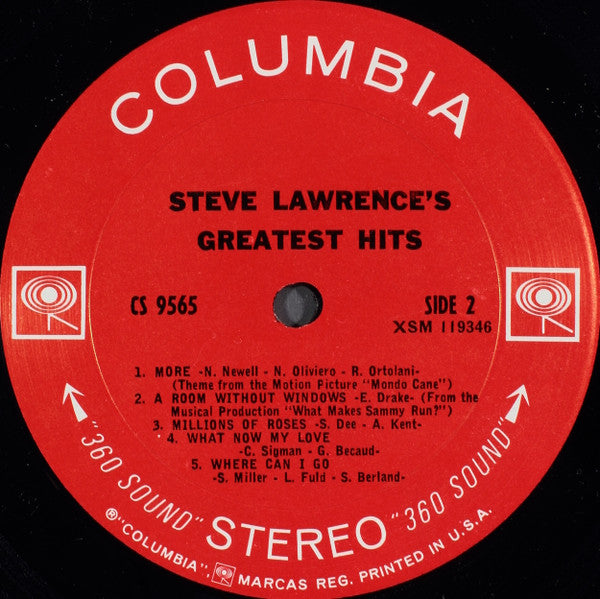 Steve Lawrence's Greatest Hits | Mint (M) Near Mint (NM)-